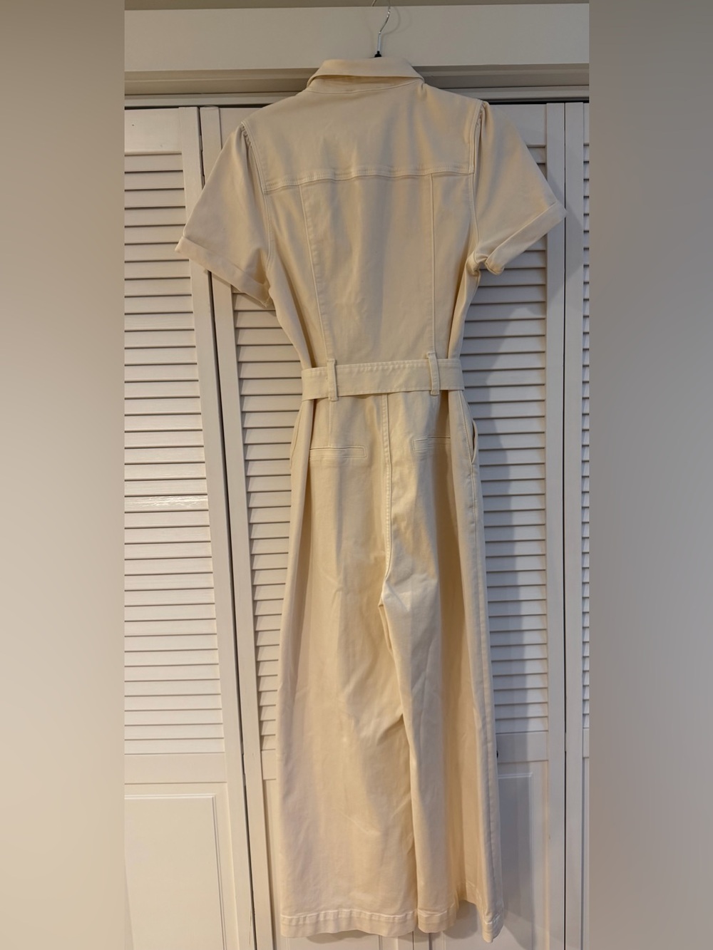 PAIGE Anessa Cream Wide Leg Jumpsuit with Tie Waist Size 8 - Picture 12 of 12